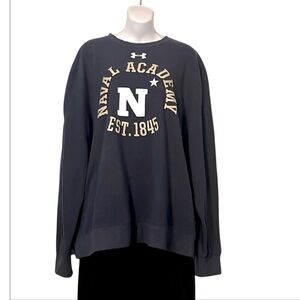 Naval Academy Long Sleeve Crewneck Under Armour Sweatshirt Sweater Top Sz 2XL